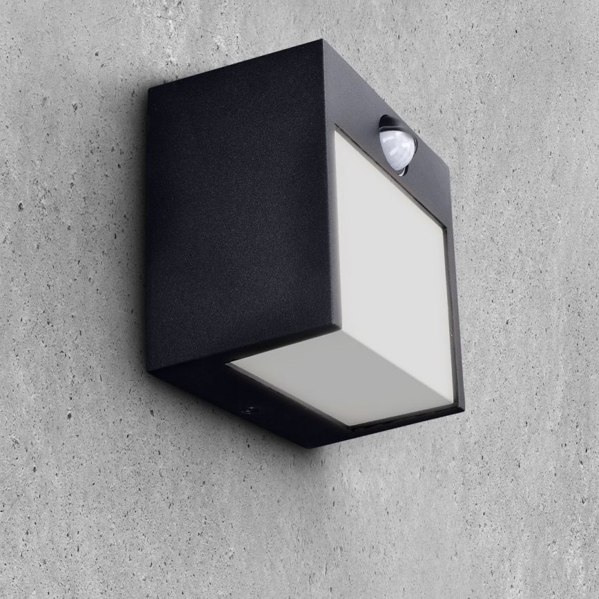 Brilagi - LED Vanjska zidna svjetiljka sa senzorom TERNI LED/12W/230V crna IP44