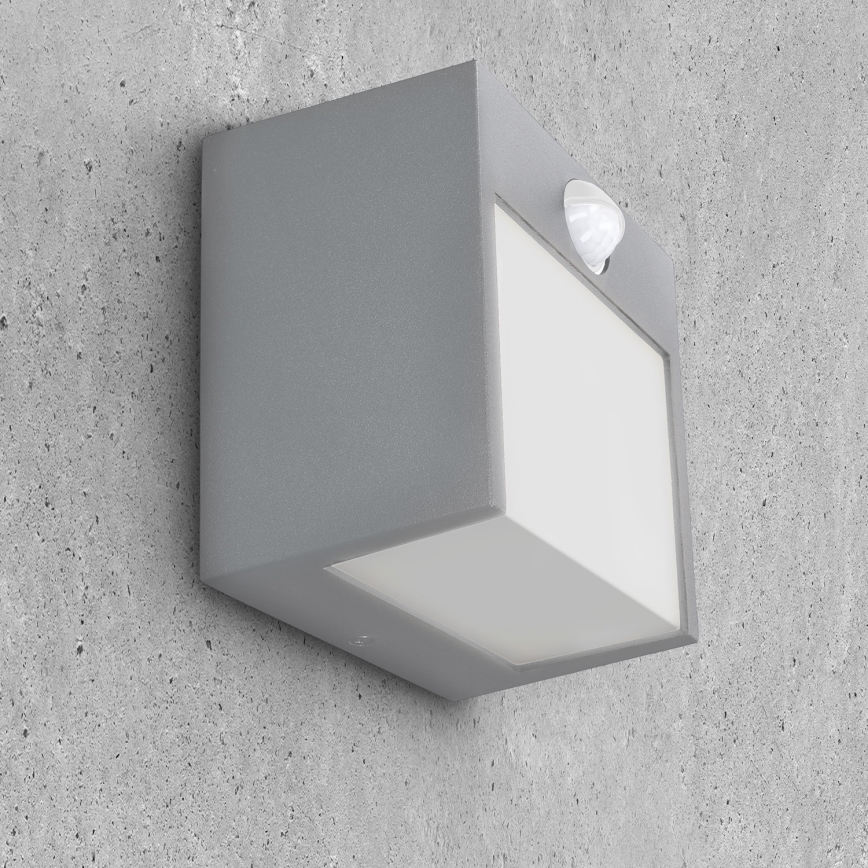 Brilagi - LED Vanjska zidna svjetiljka sa senzorom TERNI LED/12W/230V siva IP44