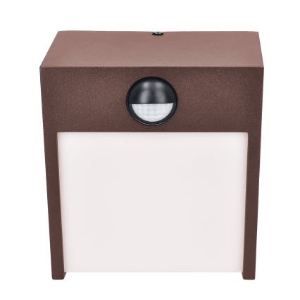Brilagi - LED vanjsko zidno svjetlo s senzorom TERNI LED/12W/230V smeđa IP44