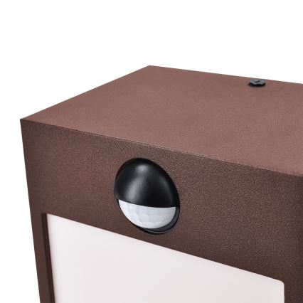 Brilagi - LED vanjsko zidno svjetlo s senzorom TERNI LED/12W/230V smeđa IP44