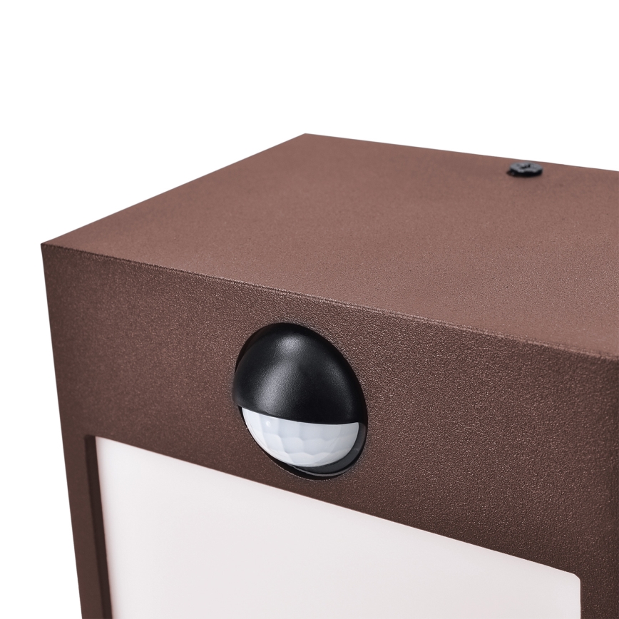 Brilagi - LED vanjsko zidno svjetlo s senzorom TERNI LED/12W/230V smeđa IP44