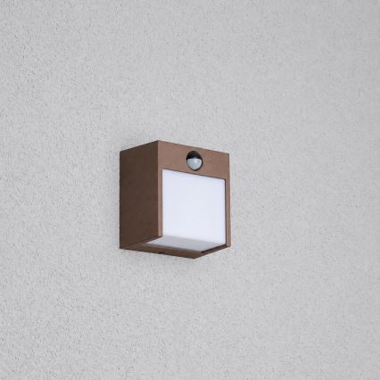 BRILAGI - LED vanjsko zidno svjetlo s senzorom TERNI LED/12W/230V smeđa IP44