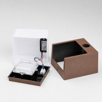 BRILAGI - LED vanjsko zidno svjetlo s senzorom TERNI LED/12W/230V smeđa IP44
