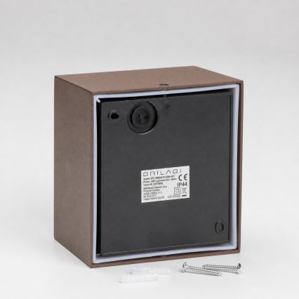 BRILAGI - LED vanjsko zidno svjetlo s senzorom TERNI LED/12W/230V smeđa IP44