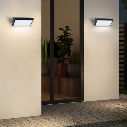 Brilagi - LED Vanjska zidna svjetiljka sa senzorom TRIANGLE LED/20W/230V crna IP65