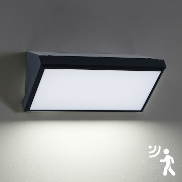Brilagi - LED Vanjska zidna svjetiljka sa senzorom TRIANGLE LED/20W/230V crna IP65