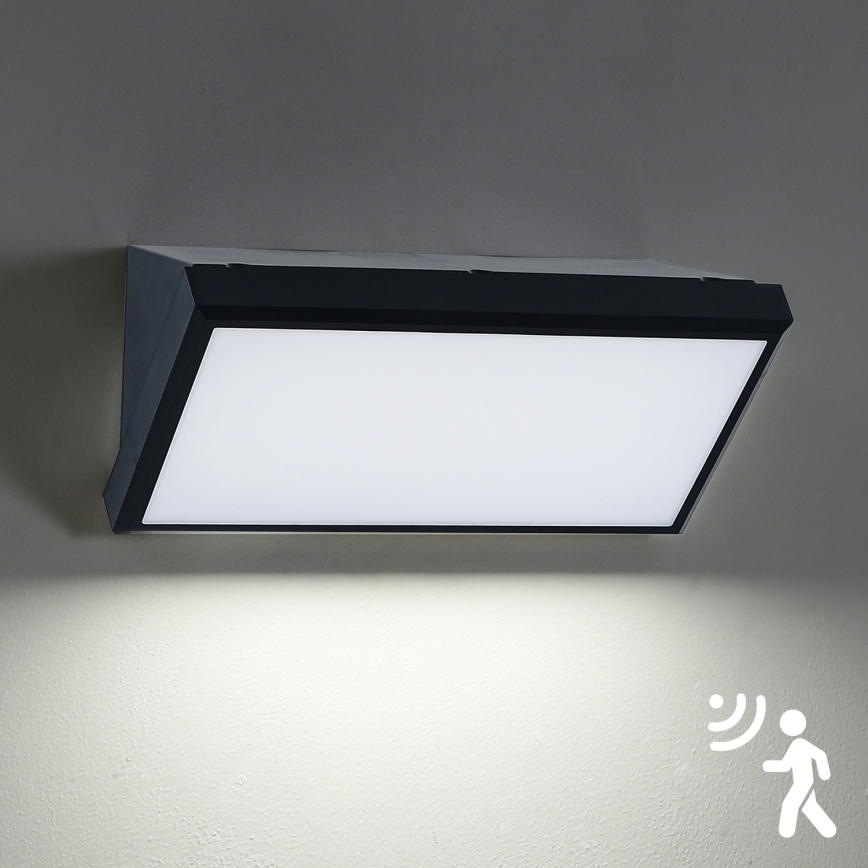 Brilagi - LED Vanjska zidna svjetiljka sa senzorom TRIANGLE LED/20W/230V crna IP65