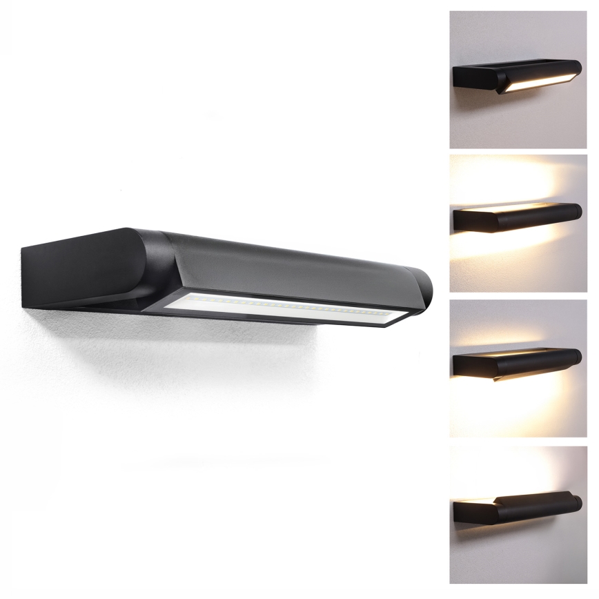 Brilagi - LED vanjska zidna svjetiljka SALERNO LED/12W/230V 35,5 cm crna IP65