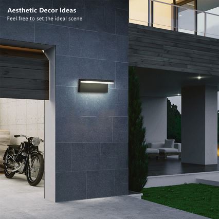 Brilagi - LED vanjska zidna svjetiljka TESSI LED/10W/230V crna IP54