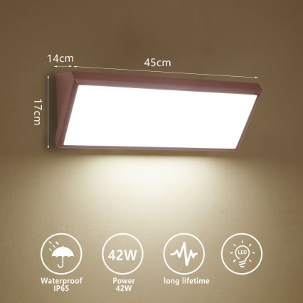 Brilagi - LED vanjsko zidno svjetlo TRIANGLE LED/42W/230V 3000/4000/6500K 45 cm smeđa IP65
