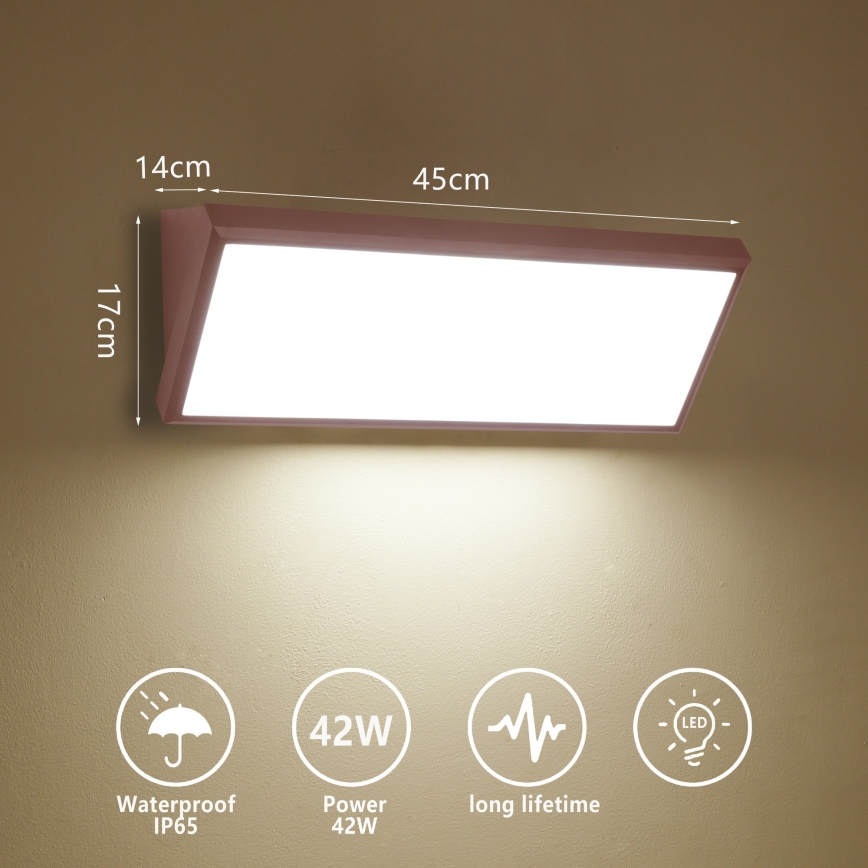 Brilagi - LED vanjsko zidno svjetlo TRIANGLE LED/42W/230V 3000/4000/6500K 45 cm smeđa IP65