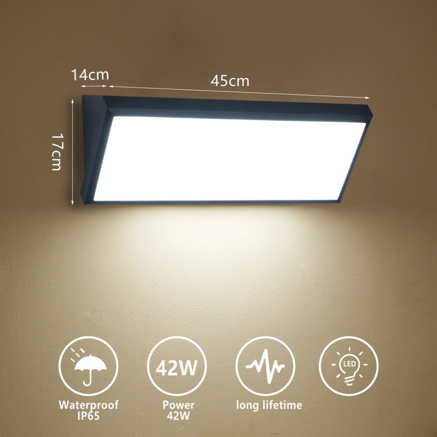 Brilagi - LED vanjsko zidno svjetlo TRIANGLE LED/42W/230V 45 cm crno IP65