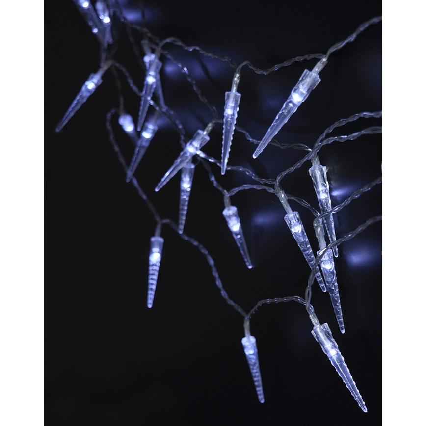 Brilagi - LED Vanjski Božićni lanac 50xLED/8 funkcija/3xAA 8m IP44 hladna bijela