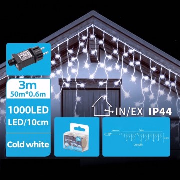BRILAGI - LED vanjski božićni niz 1000xLED/9W/8 funkcija 53x0,4m IP44 hladna bijela