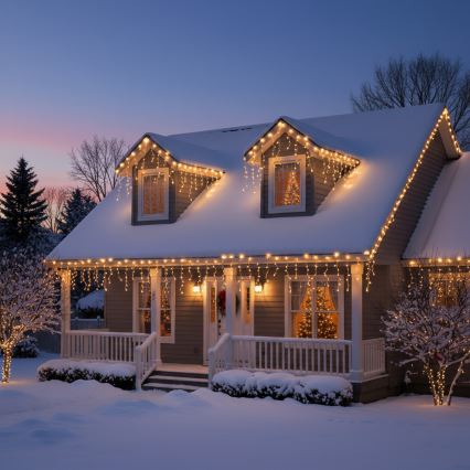 Brilagi - LED vanjski božićni lanac 200xLED/8 funkcija 13m IP44 topla bijela u obliku ledenica