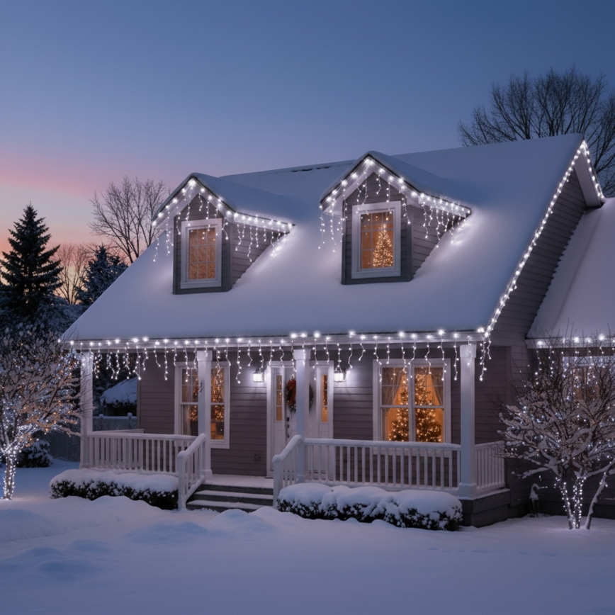 Brilagi - LED vanjski božićni niz 200xLED/8 funkcija, 13m, IP44, hladno bijele ledenice