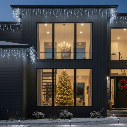 Brilagi - LED vanjski božićni niz 200xLED/8 funkcija, 13m, IP44, hladno bijele ledenice