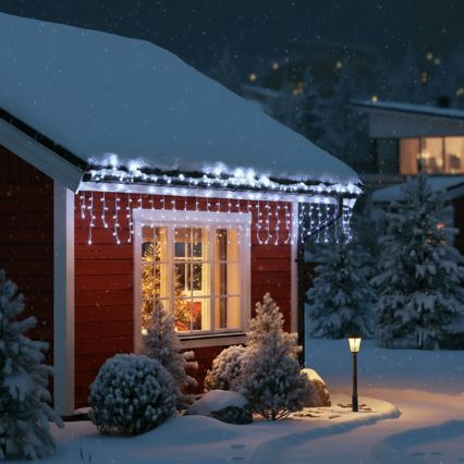 Brilagi - LED vanjski božićni niz 200xLED/8 funkcija, 13m, IP44, hladno bijele ledenice