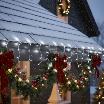 Brilagi - LED vanjski božićni niz 200xLED/8 funkcija 13m IP44 hladno bijela ledenice