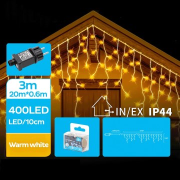 Brilagi - LED vanjski božićni niz 400xLED/8 funkcija 23x0,6m IP44 topla bijela