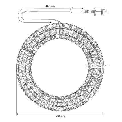 BRILAGI - LED Vanjski božićni vijenac LED/5,4W/230V IP44 pr. 50 cm
