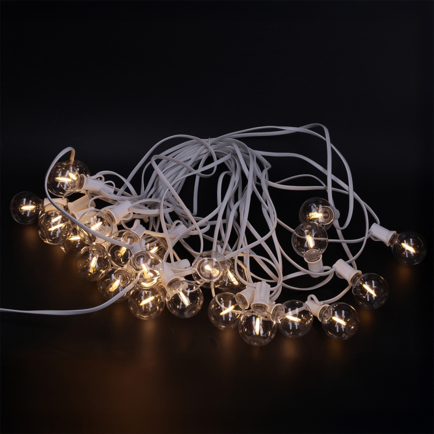 Brilagi - LED vanjska dekorativna girlanda GIRLANDA 25xE12/0,8W/230V 20m bijela IP44 toplo bijela
