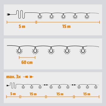 Brilagi - LED Vanjski dekorativni lanac GIRLANDA 25xE12 20m IP44 hladna bijela