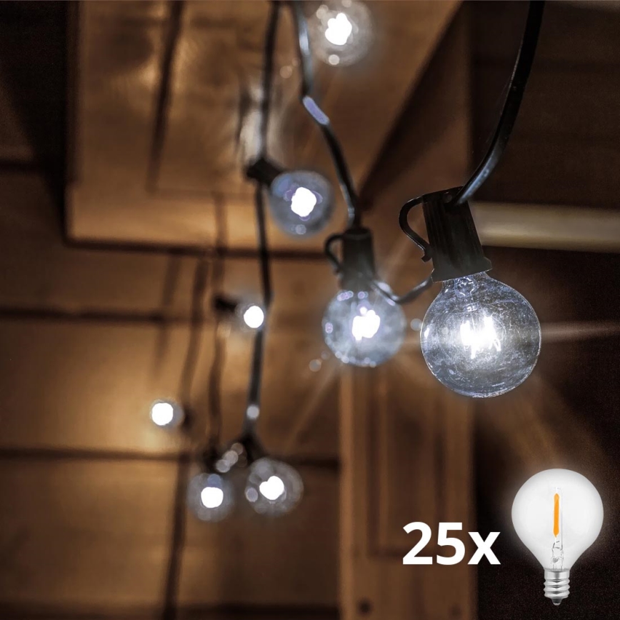 Brilagi - LED Vanjski dekorativni lanac GIRLANDA 25xE12 20m IP44 hladno bijela