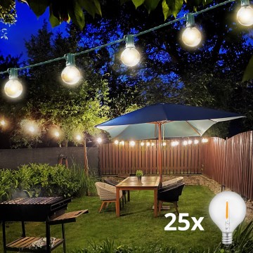 Brilagi - LED Vanjski dekorativni lanac GIRLANDA 25xE12 20m zelena IP44 topla bijela