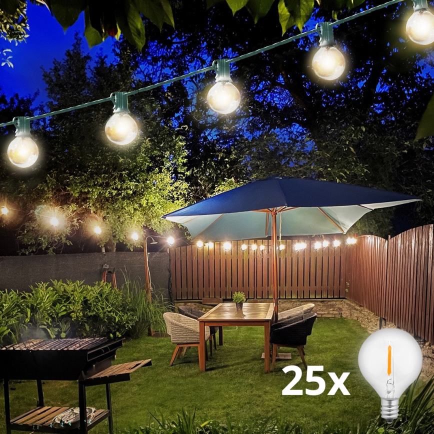 Brilagi - LED Vanjski dekorativni lanac GIRLANDA 25xE12 20m zelena IP44 topla bijela
