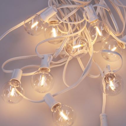 Brilagi - LED vanjska dekorativna girlanda GIRLANDA 10xE12/0,6W/230V 8m bijela IP44 topla bijela
