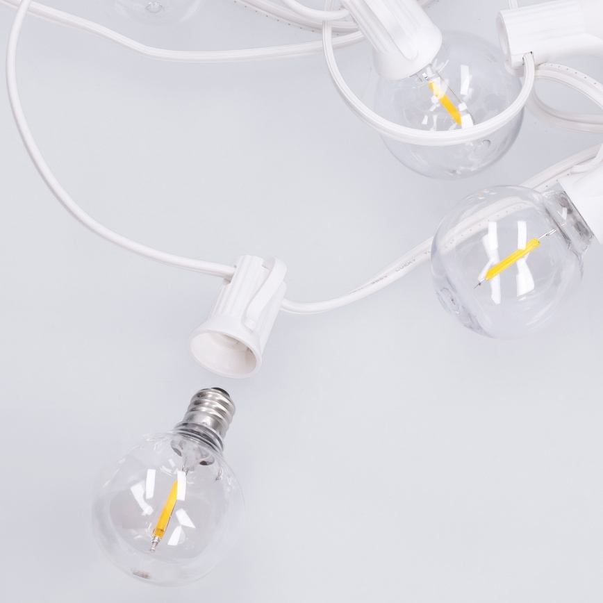 Brilagi - LED vanjska dekorativna girlanda GIRLANDA 10xE12/0,6W/230V 8m bijela IP44 topla bijela