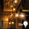 Brilagi - LED vanjski dekorativni niz GIRLANDA 25xE12/0,6W/24V 20m crna IP44 topla bijela + daljinski upravljač