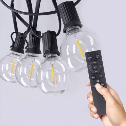 BRILAGI - LED vanjski dekorativni niz GIRLANDA 25xE12/0,6W/230V 20m crna IP44 topla bijela + daljinski upravljač