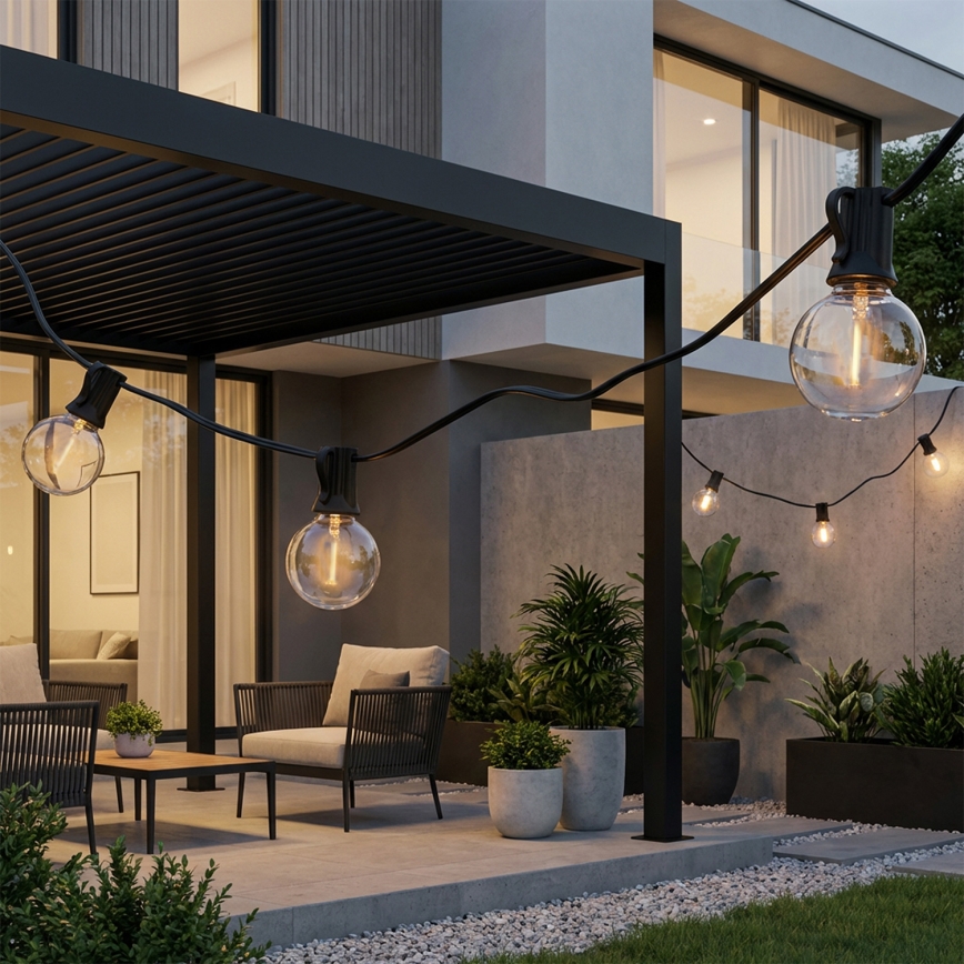 Brilagi - LED vanjski dekorativni niz GIRLANDA 25xE12/0,36W/24V 20m crni IP44 topla bijela