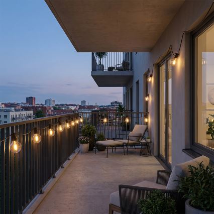 Brilagi - LED vanjski dekorativni niz GIRLANDA 25xE12/0,36W/24V 20m crni IP44 topla bijela
