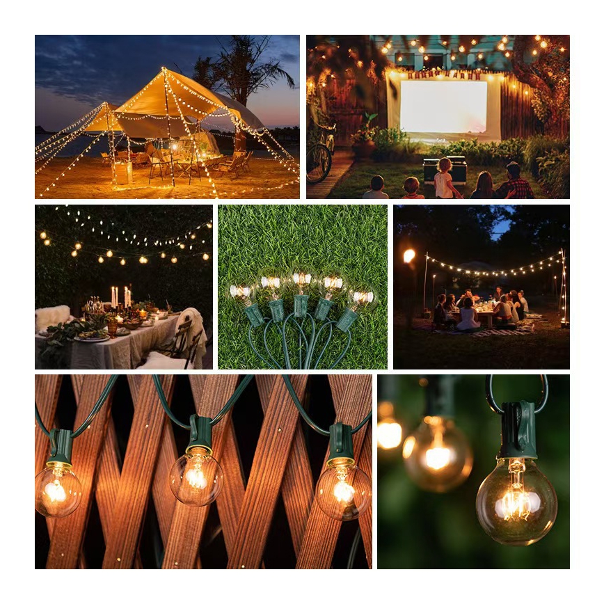 Brilagi - LED vanjska dekorativna girlanda GIRLANDA 25xE12/0,8W/230V 20m zelena IP44 topla bijela