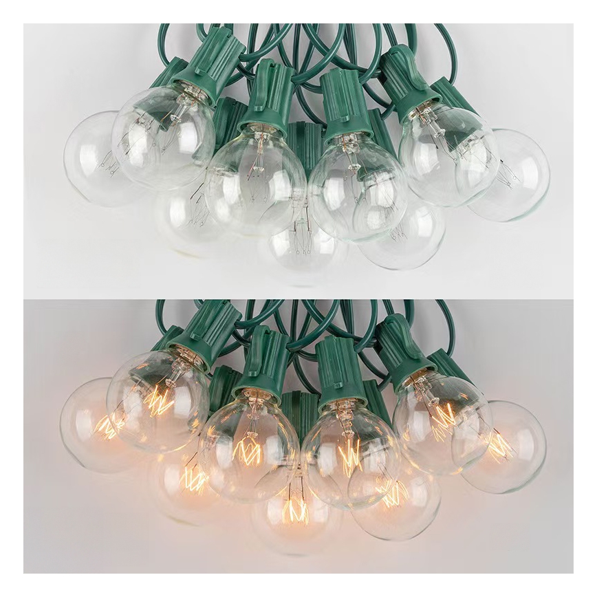 Brilagi - LED vanjska dekorativna girlanda GIRLANDA 25xE12/0,8W/230V 20m zelena IP44 topla bijela