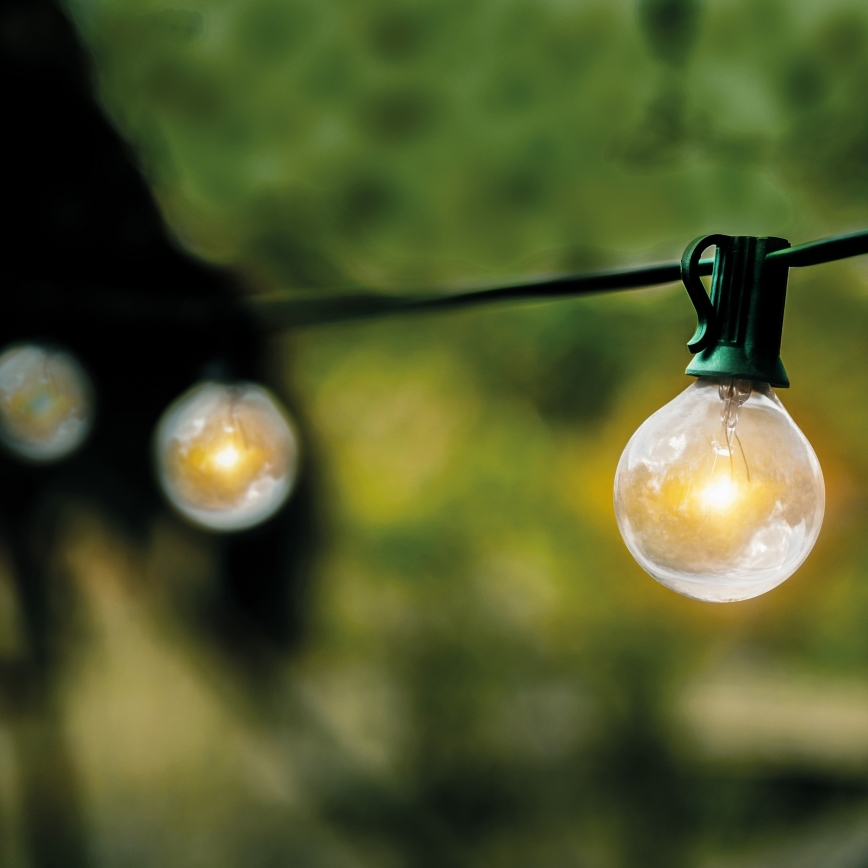 Brilagi - LED vanjska dekorativna girlanda GIRLANDA 25xE12/0,8W/230V 20m zelena IP44 topla bijela