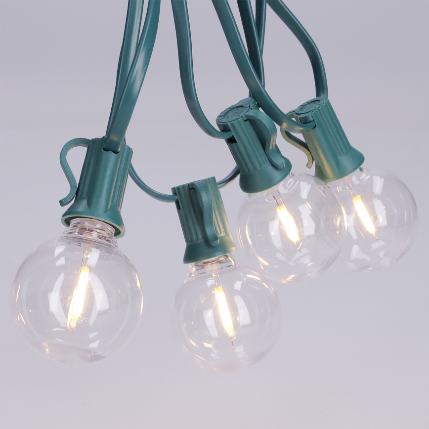 Brilagi - LED vanjska dekorativna girlanda GIRLANDA 25xE12/0,8W/230V 20m zelena IP44 topla bijela