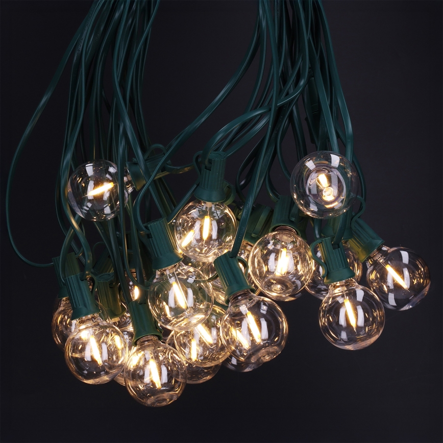 Brilagi - LED vanjska dekorativna girlanda GIRLANDA 25xE12/0,8W/230V 20m zelena IP44 topla bijela