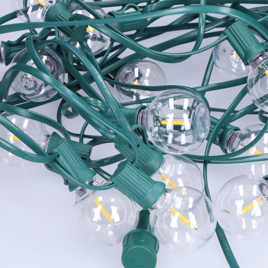 Brilagi - LED vanjska dekorativna girlanda GIRLANDA 25xE12/0,8W/230V 20m zelena IP44 topla bijela