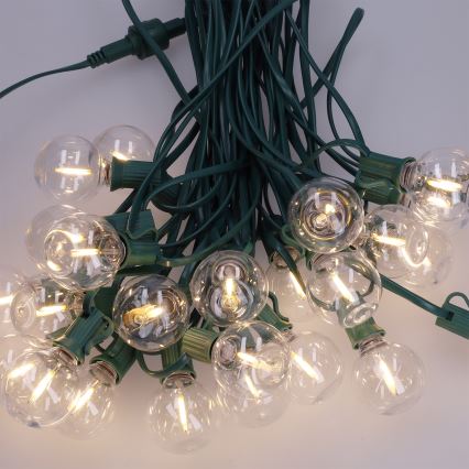 Brilagi - LED vanjska dekorativna girlanda GIRLANDA 25xE12/0,8W/230V 20m zelena IP44 topla bijela
