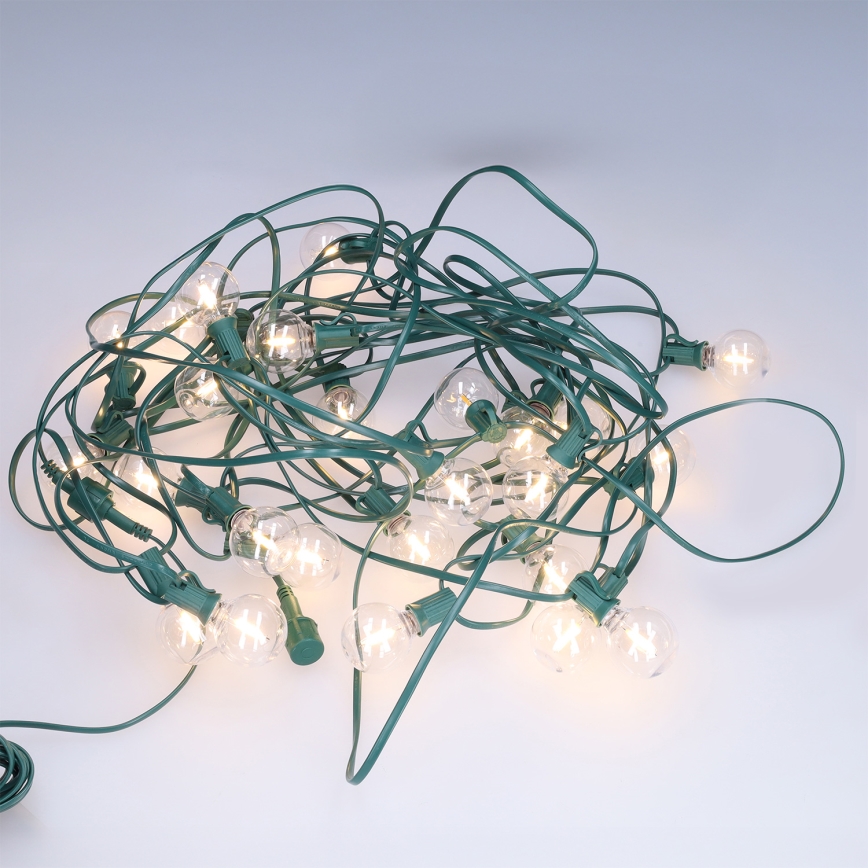 Brilagi - LED vanjska dekorativna girlanda GIRLANDA 25xE12/0,8W/230V 20m zelena IP44 topla bijela