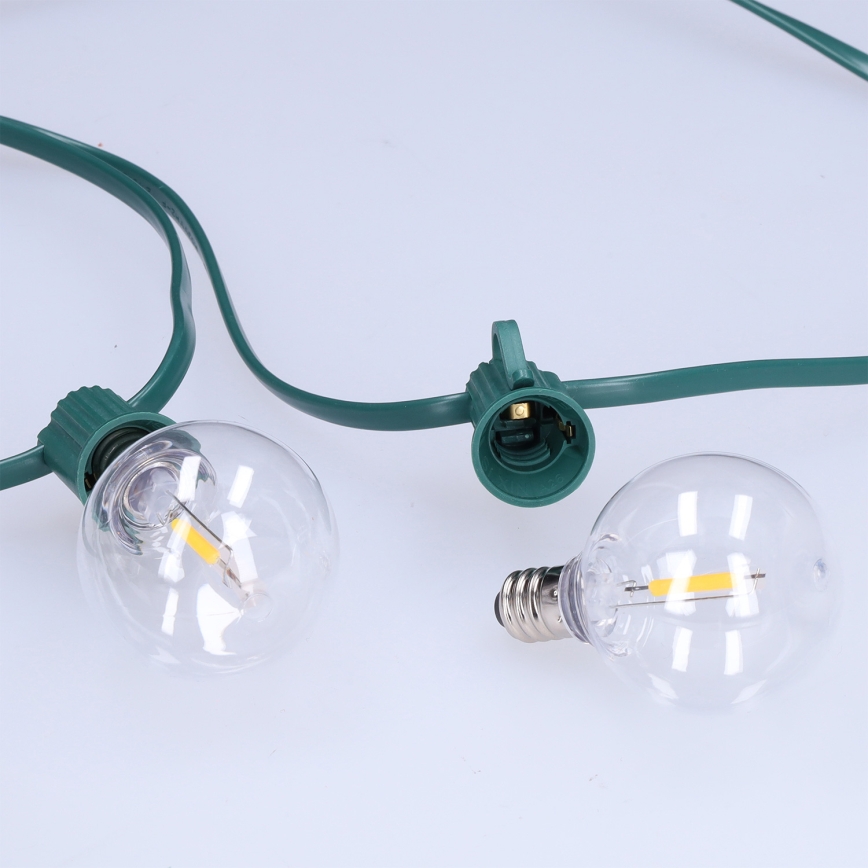 Brilagi - LED vanjska dekorativna girlanda GIRLANDA 25xE12/0,8W/230V 20m zelena IP44 topla bijela