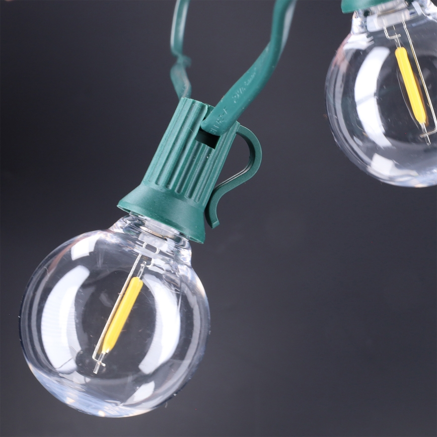 Brilagi - LED vanjska dekorativna girlanda GIRLANDA 25xE12/0,8W/230V 20m zelena IP44 topla bijela