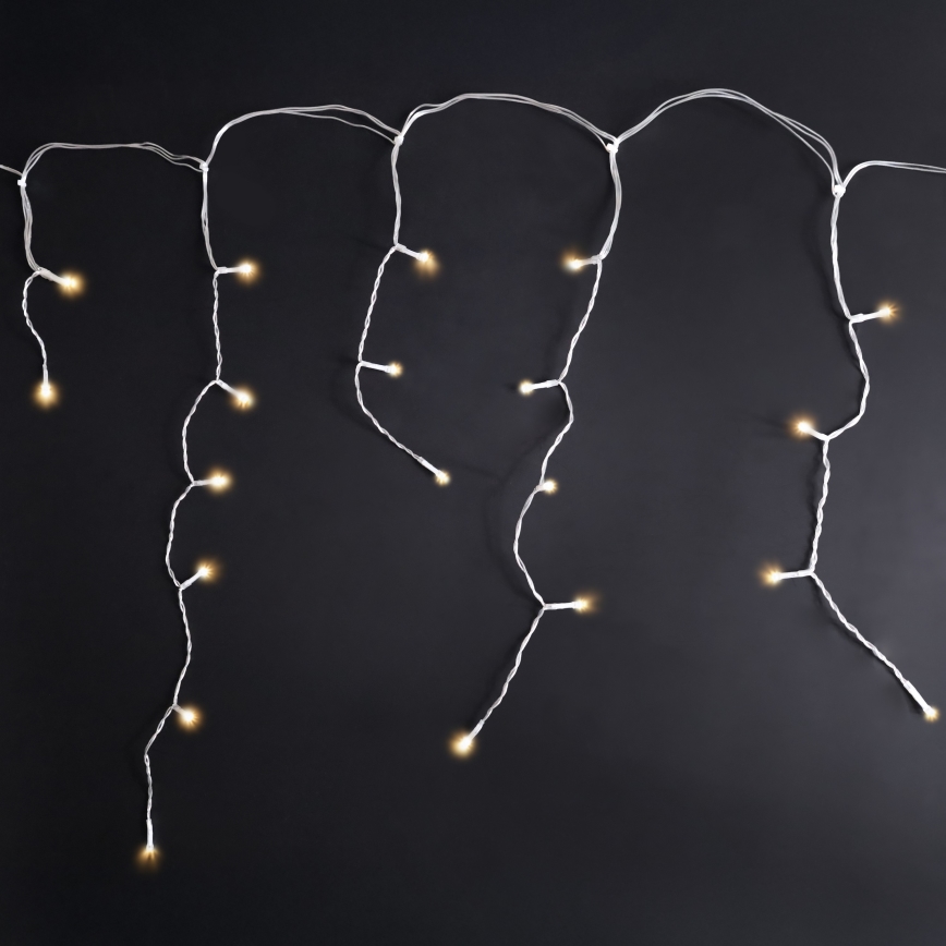 Brilagi - LED lanac za vanjsku uporabu, 200 LED, 8 funkcija, 13 m, IP44, toplo bijela, ledenice