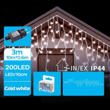 Brilagi - LED vanjski lanac 200xLED/8 funkcija 13x0,6m IP44 hladno bijela