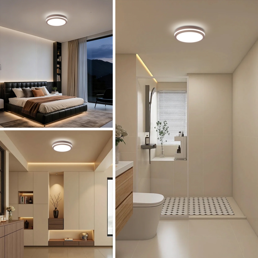 Brilagi - LED vanjsko stropno svjetlo BENE LED/24W/230V pr. 26 cm smeđe IP54