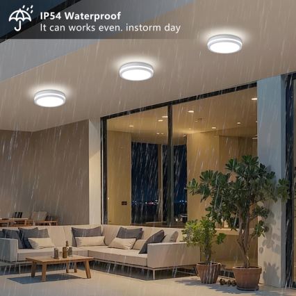 Brilagi - LED vanjsko stropno svjetlo BENE LED/24W/230V Ø 26 cm bijelo IP54